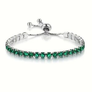 Silver and Green Bracelet